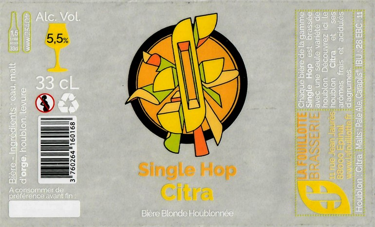 Etiquette BRASSERIE LA FOUILLOTTE 24