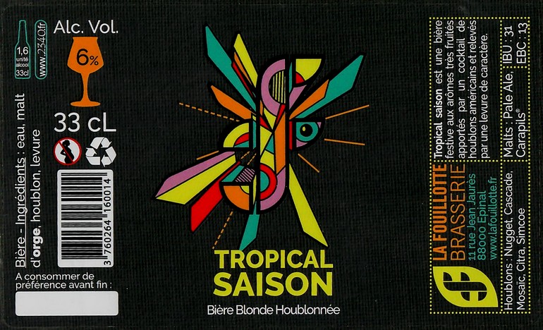 Etiquette BRASSERIE LA FOUILLOTTE 28