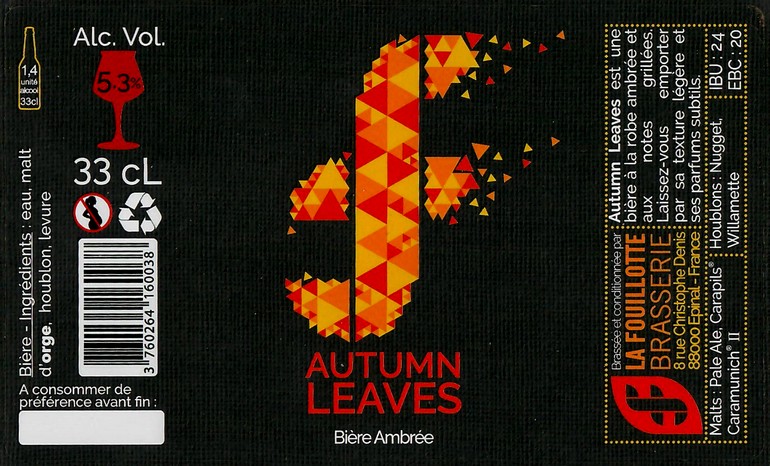 Etiquette BRASSERIE LA FOUILLOTTE 41