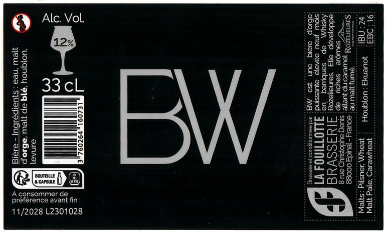 Etiquette BRASSERIE LA FOUILLOTTE 52