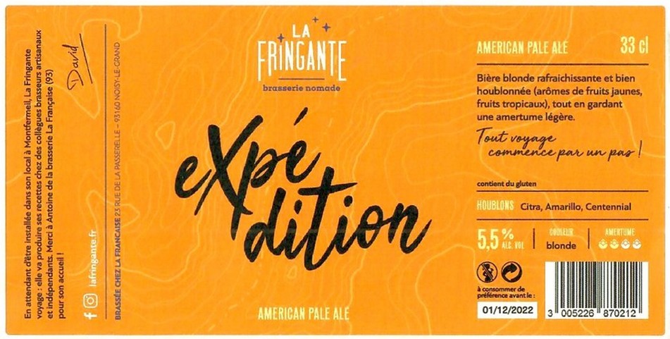 Etiquette BRASSERIE LA FRANCAISE 02