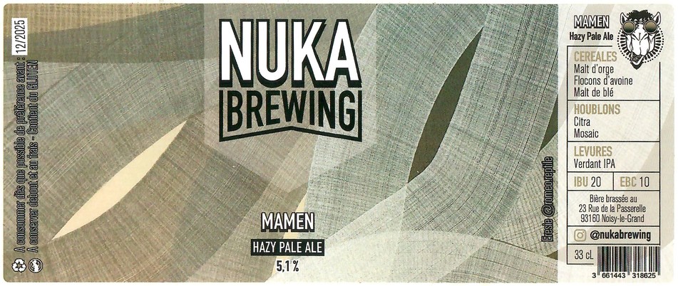 Etiquette BRASSERIE LA FRANCAISE 25