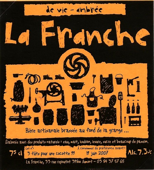 etiquette BRASSERIE LA FRANCHE 01