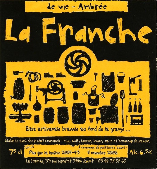 etiquette BRASSERIE LA FRANCHE 09