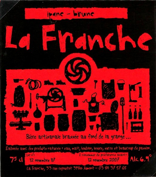 etiquette BRASSERIE LA FRANCHE 16