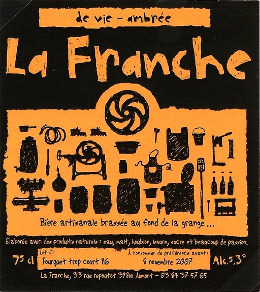 etiquette BRASSERIE LA FRANCHE 18