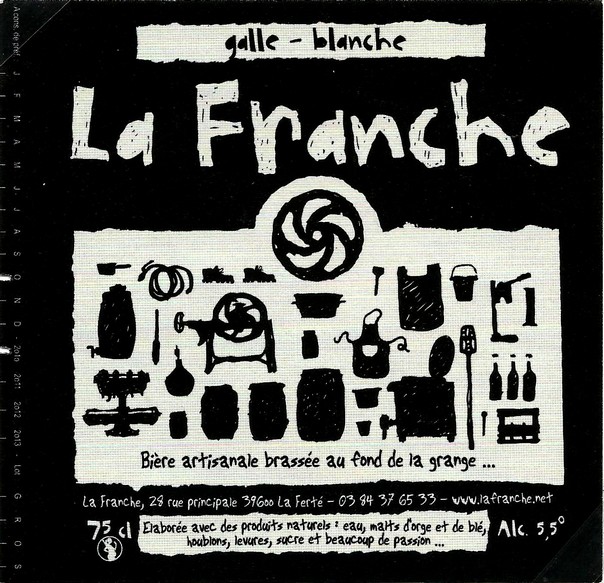 etiquette BRASSERIE LA FRANCHE 21
