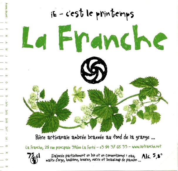 etiquette BRASSERIE LA FRANCHE 23