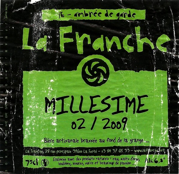 etiquette BRASSERIE LA FRANCHE 26