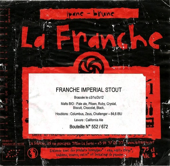 etiquette BRASSERIE LA FRANCHE 29