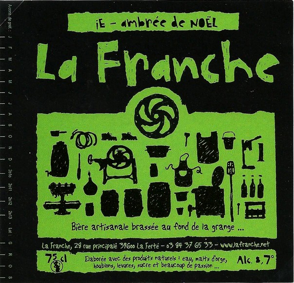 etiquette BRASSERIE LA FRANCHE 33