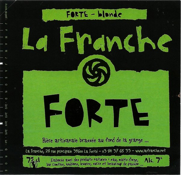 etiquette BRASSERIE LA FRANCHE 34