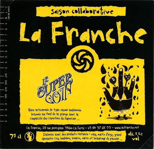 etiquette BRASSERIE LA FRANCHE 39