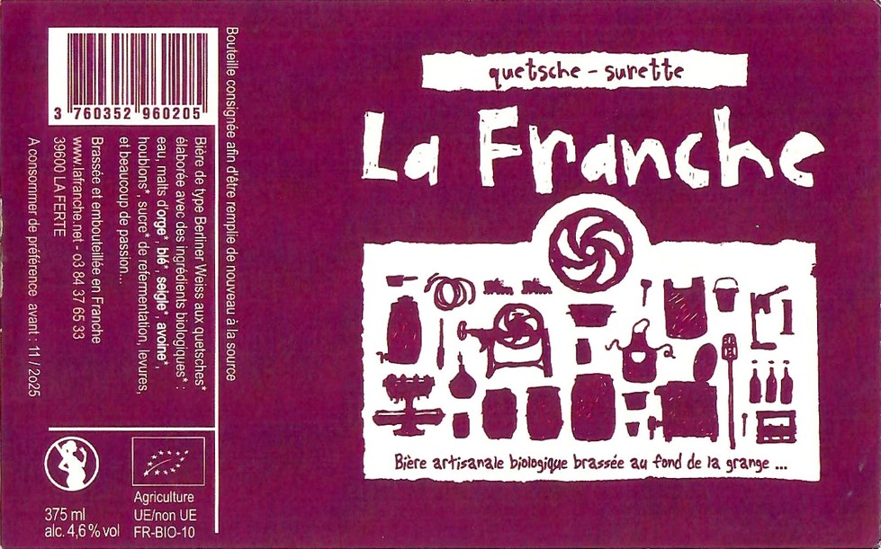 Etiquette BRASSERIE LA FRANCHE 77