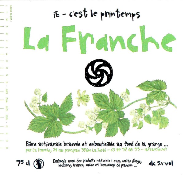 Etiquette BRASSERIE LA FRANCHE 82