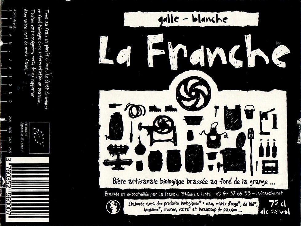 Etiquette BRASSERIE LA FRANCHE 85
