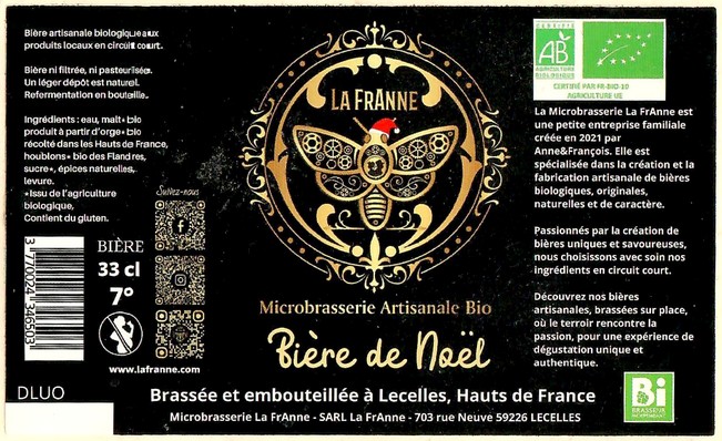 Etiquette BRASSERIE LA FRANNE 09