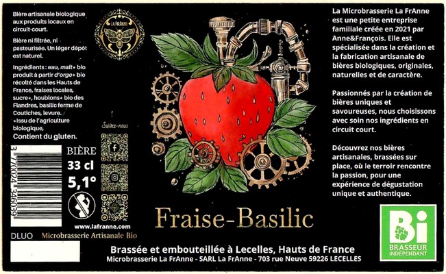 Etiquette BRASSERIE LA FRANNE 12