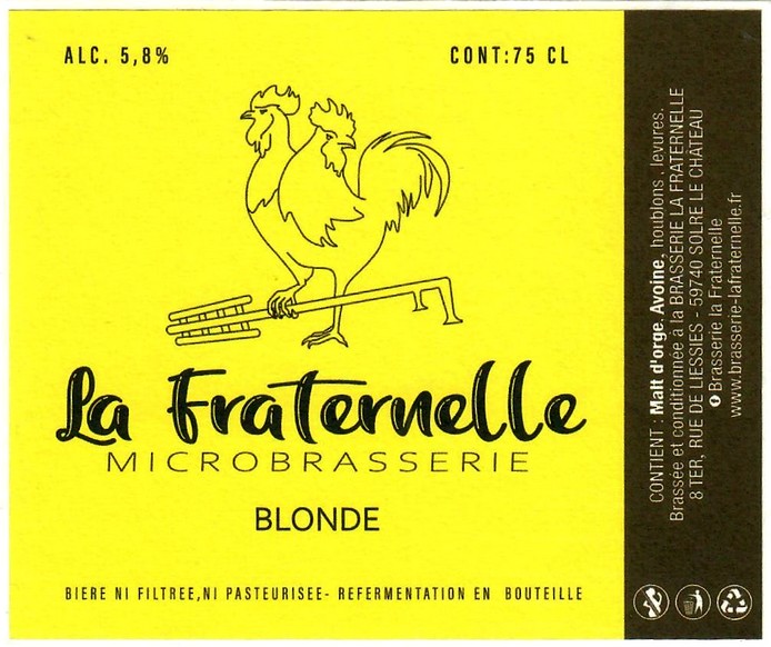 Etiquette BRASSERIE LA FRATERNELLE 02