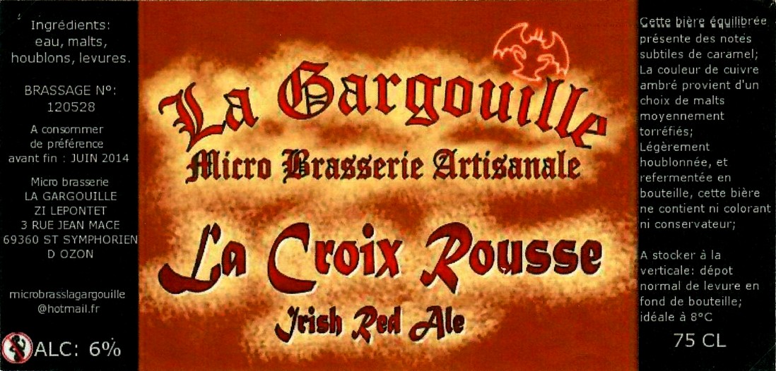 etiquette BRASSERIE LA GARGOUILLE 02