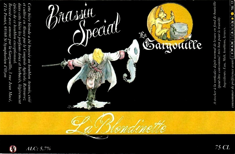 etiquette BRASSERIE LA GARGOUILLE 28