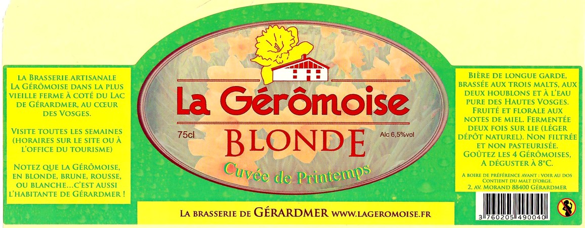 Etiquette BRASSERIE LA GEROMOISE 08