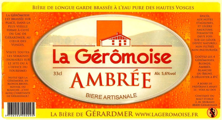 Etiquette BRASSERIE LA GEROMOISE 09