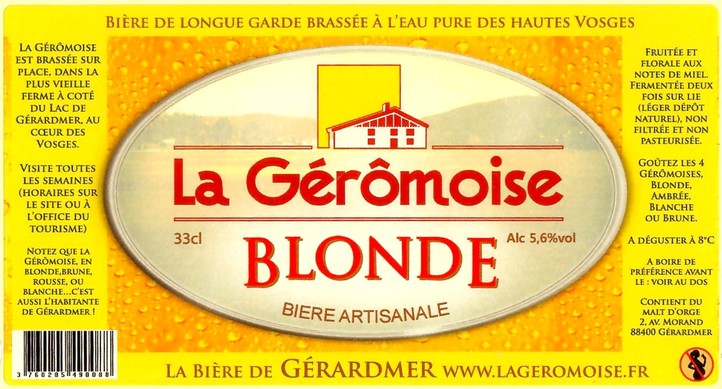 Etiquette BRASSERIE LA GEROMOISE 11