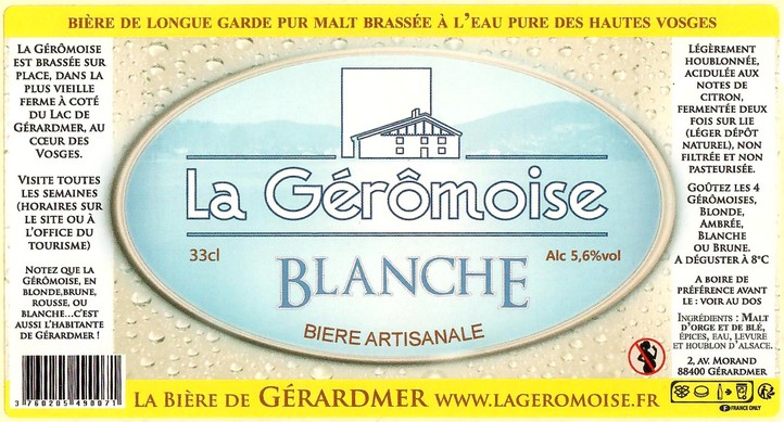 Etiquette BRASSERIE LA GEROMOISE 15