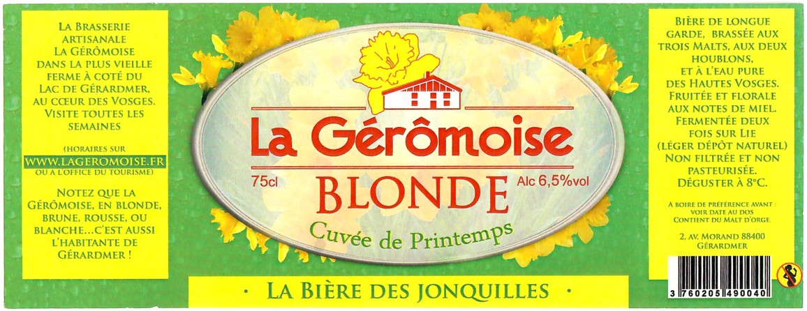 Etiquette BRASSERIE LA GEROMOISE 16