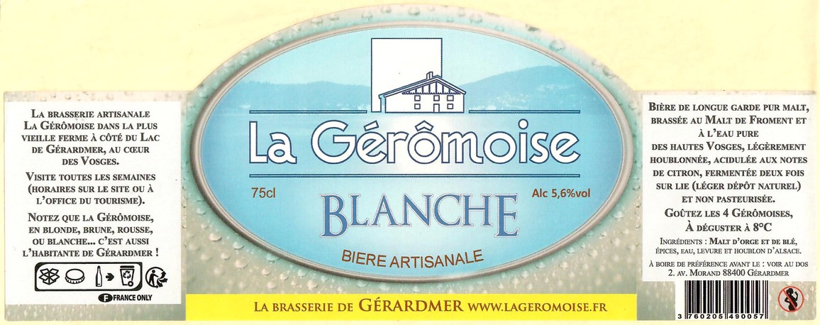 Etiquette BRASSERIE LA GEROMOISE 17
