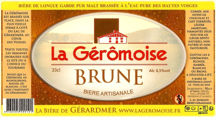 Etiquette BRASSERIE LA GEROMOISE 20