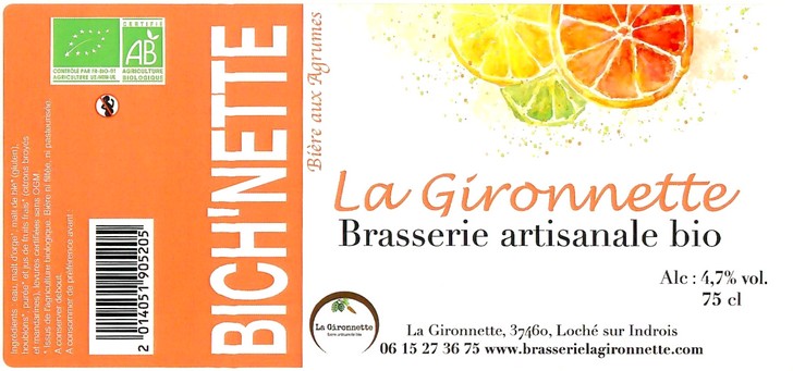 Etiquette BRASSERIE LA GIRONNETTE 21