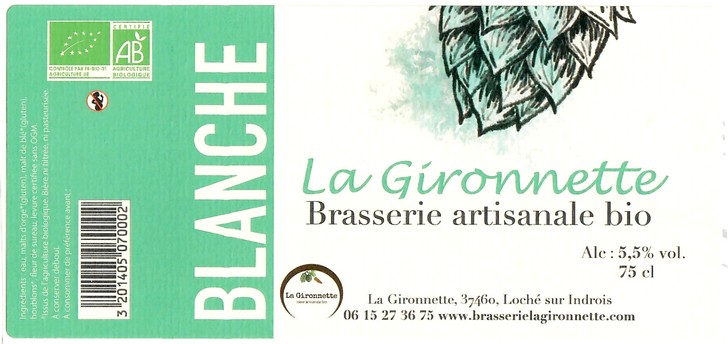 Etiquette BRASSERIE LA GIRONNETTE 22