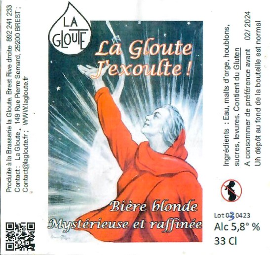 Etiquette BRASSERIE LA GLOUTE 12