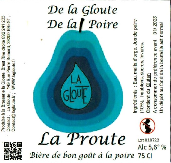 Etiquette BRASSSERIE LA GLOUTE 20