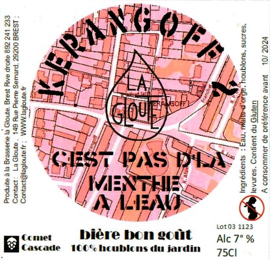 Etiquette BRASSSERIE LA GLOUTE 21