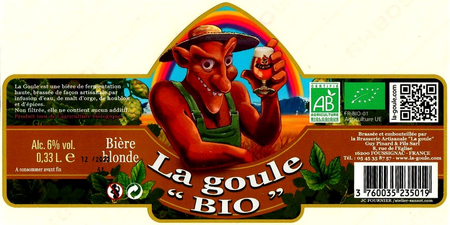 etiquette BRASSERIE LA GOULE 13