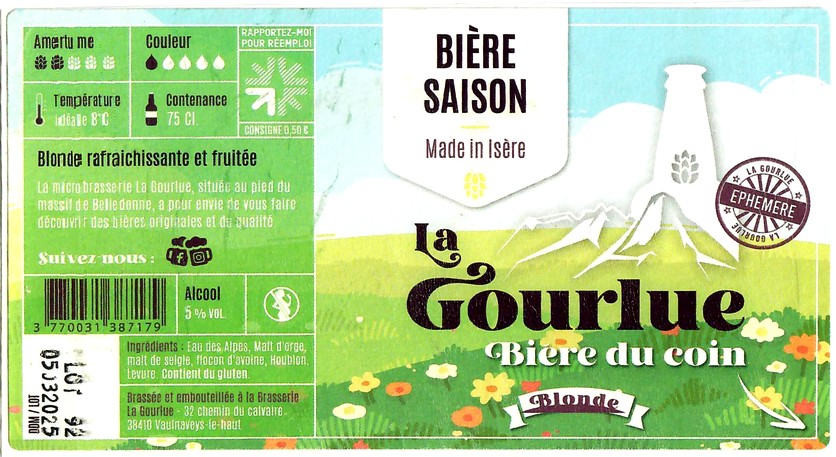 Etiquette BRASSERIE LA GOURLUE 04