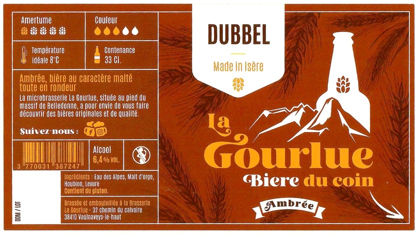 Etiquette BRASSERIE LA GOURLUE 08