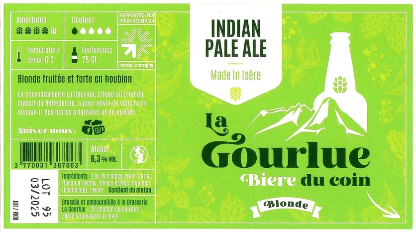 Etiquette BRASSERIE LA GOURLUE 12