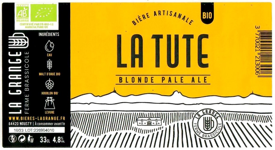 Etiquette BRASSERIE LA GRANGE 64 04