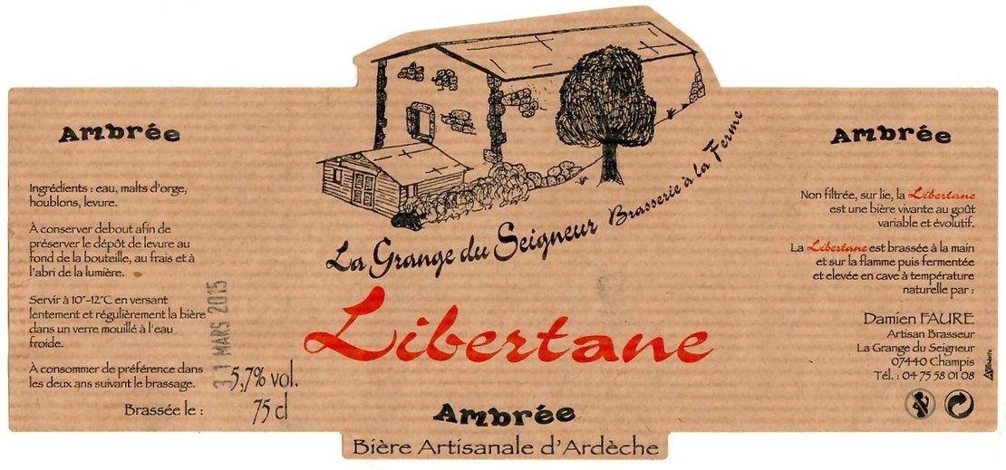 Etiquette BRASSERIE LA GRANGE DU SEIGNEUR 09