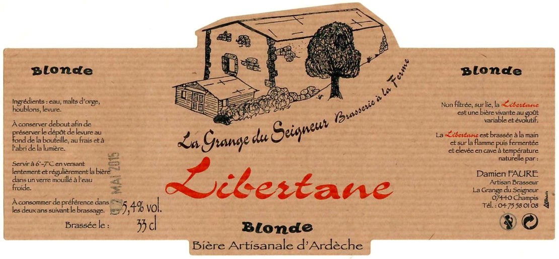 Etiquette BRASSERIE LA GRANGE DU SEIGNEUR 10