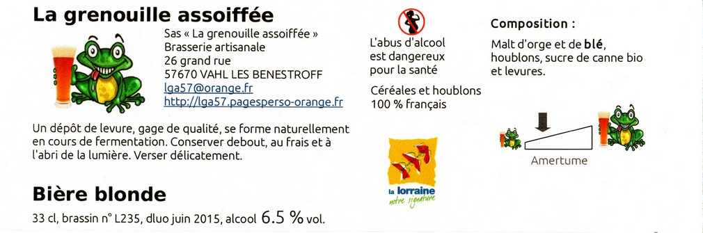 etiquette BRASSERIE LA GRENOUILLE ASSOIFFEE 02
