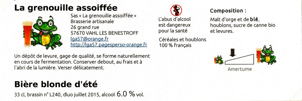etiquette BRASSERIE LA GRENOUILLE ASSOIFFEE 04