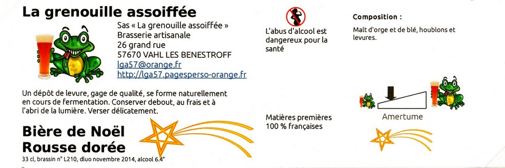 etiquette BRASSERIE LA GRENOUILLE ASSOIFFEE 08