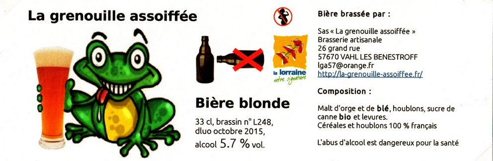 etiquette BRASSERIE LA GRENOUILLE ASSOIFFEE 09