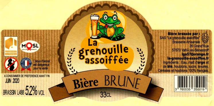 etiquette BRASSERIE LA GRENOUILLE ASSOIFFEE 28