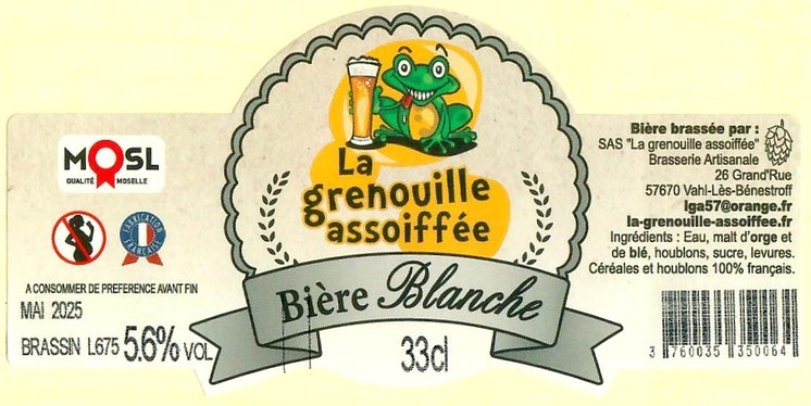 Etiquette BRASSERIE LA GRENOUILLE ASSOIFEE 32
